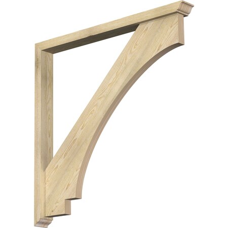 Ekena Millwork Imperial Traditional Rough Sawn Bracket w/ Offset Brace, Douglas Fir, 4"W x 42"D x 42"H BKT0402X42X42IMP01RDF